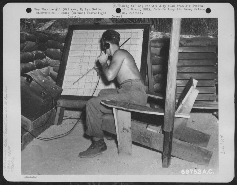 230th Anti-Aircraft Artillery Battalion Searchlight Plotting Room