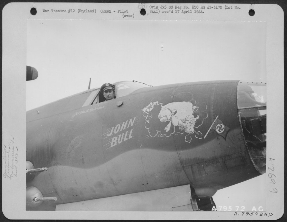 2nd Lt Hutchens in B26 John Bull
