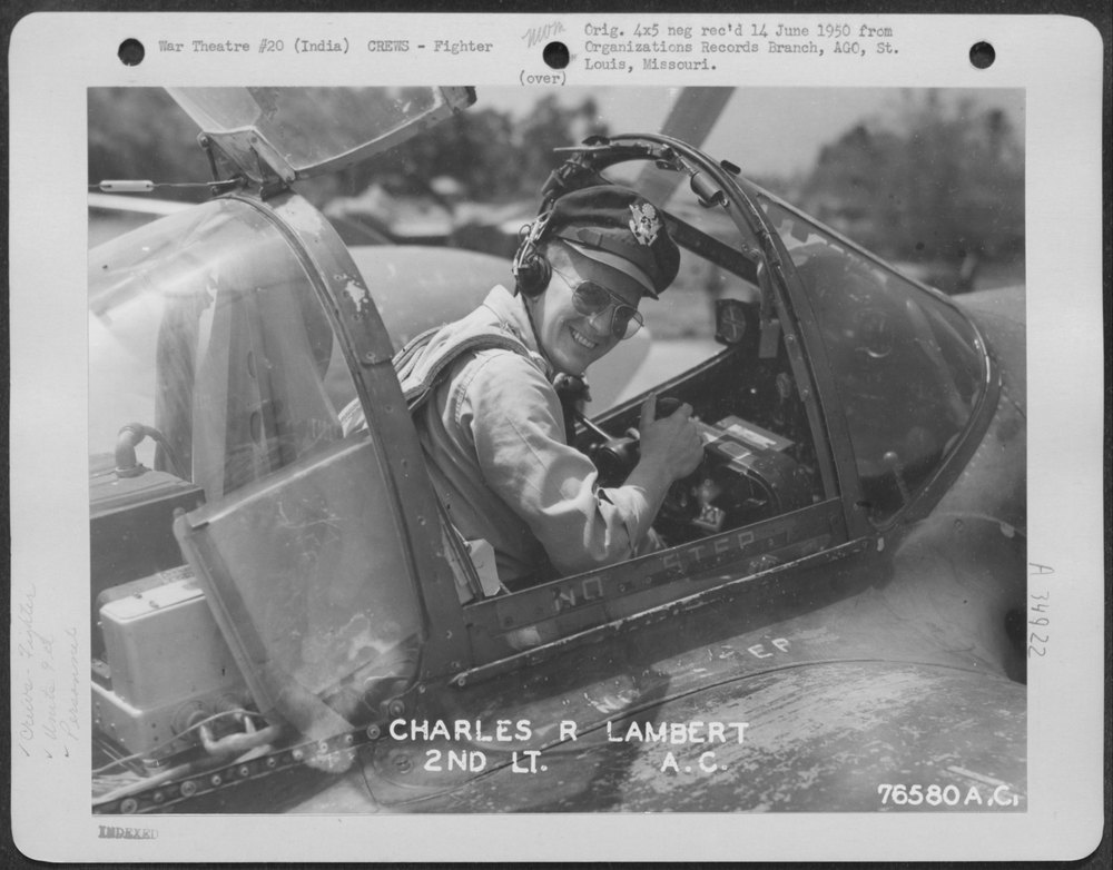 2nd Lt Lambert in F-5 cockpit India
