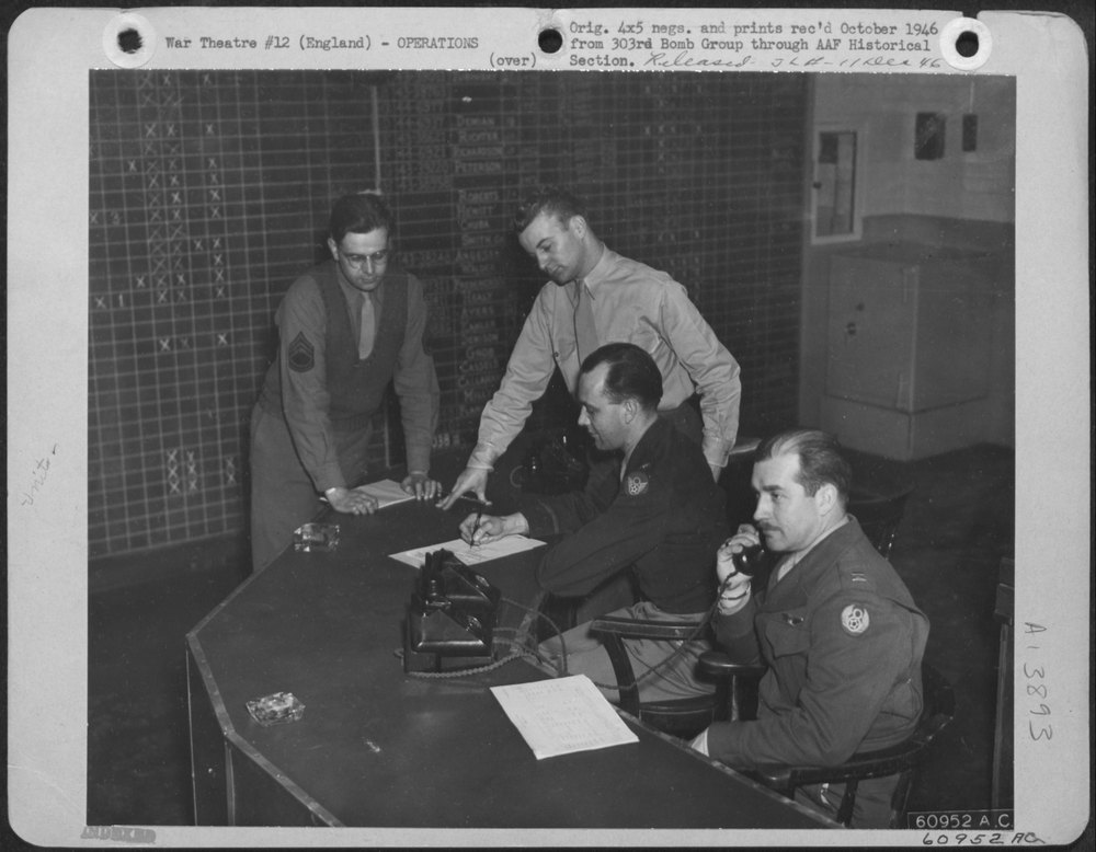 303rd Bomb Group operations desk England
