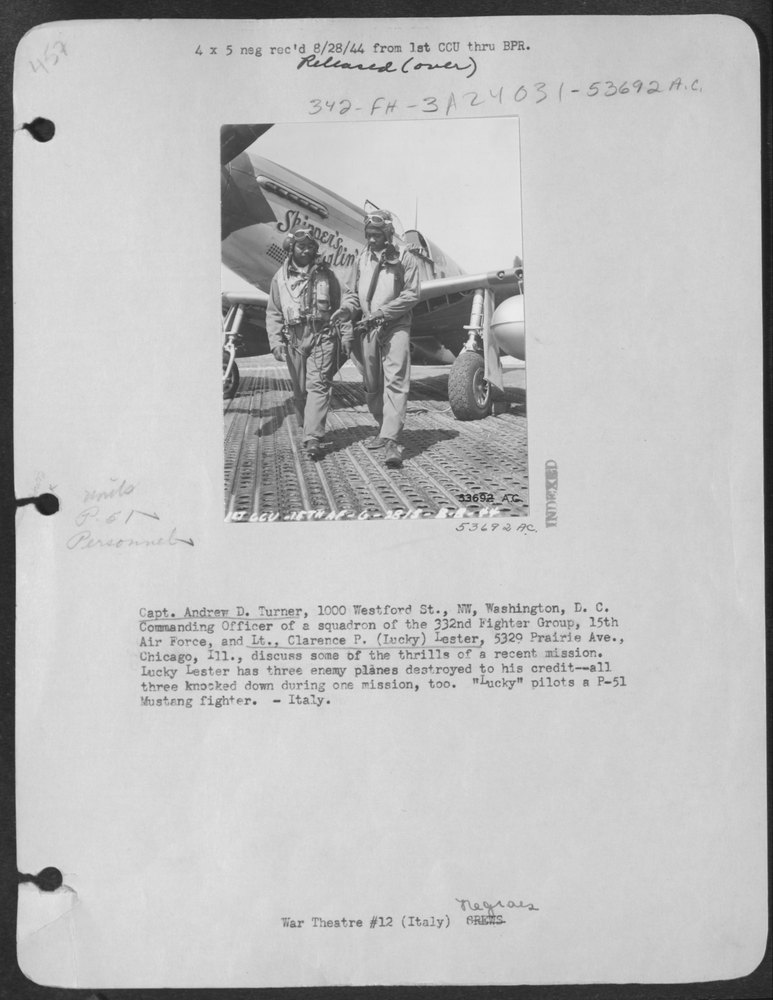 332nd Fighter Group officers discuss thrills