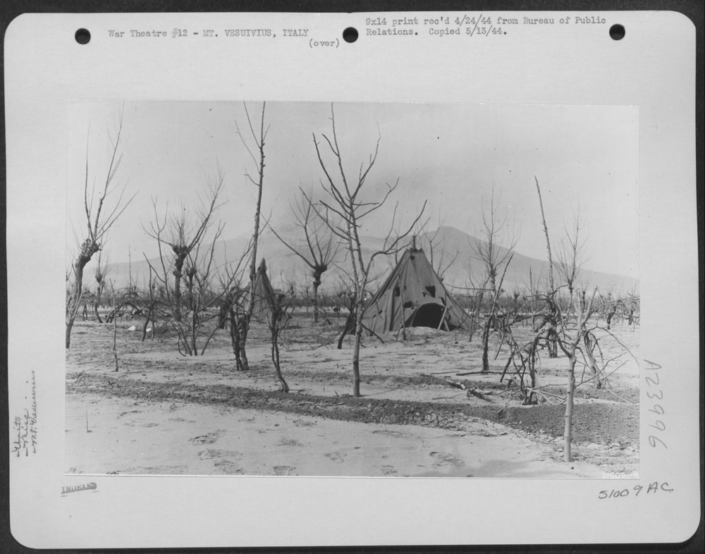 340th Bomb Group tent near Mt Vesuvius