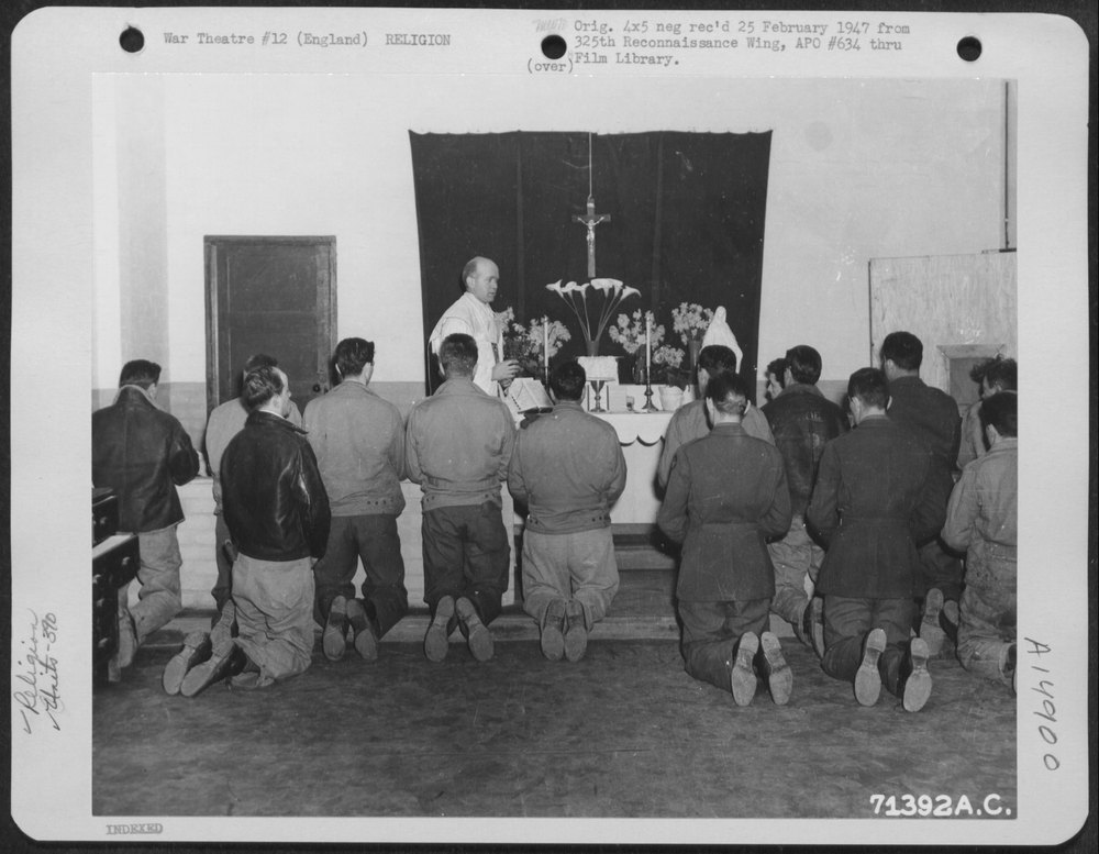 390th Bomb Group at Easter services