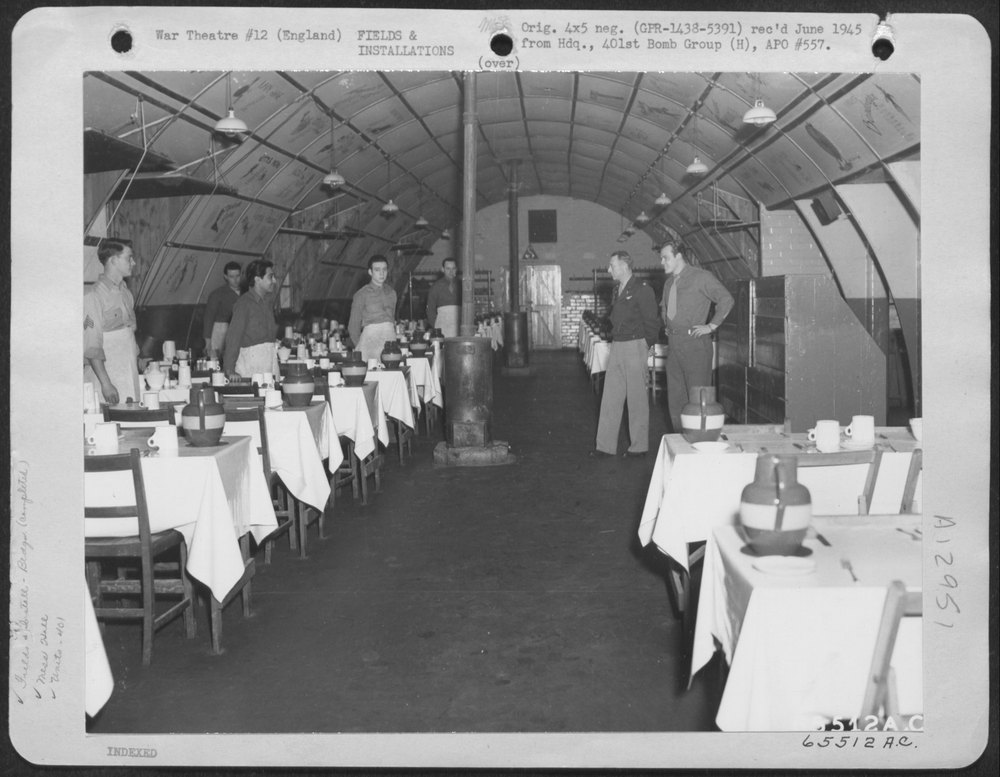 401st Bomb Group mess hall in England