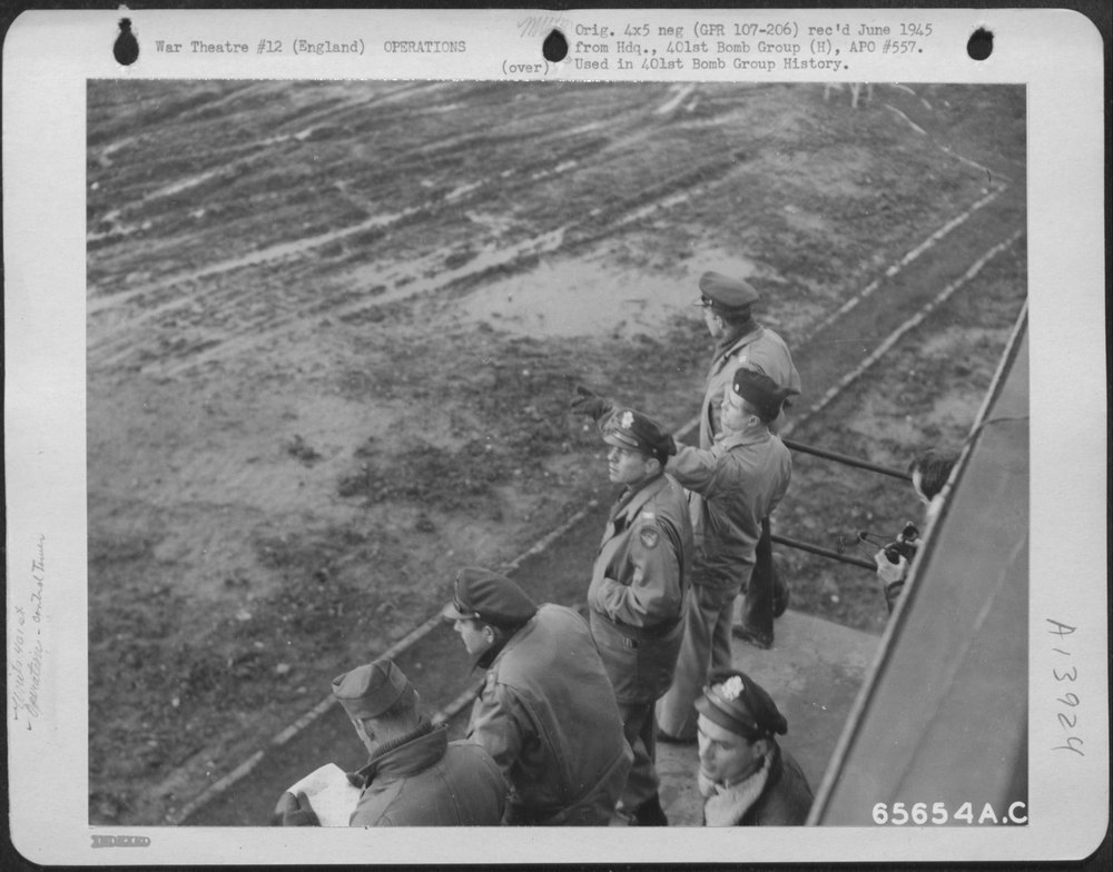 401st Bomb Group Officers At Control Tower