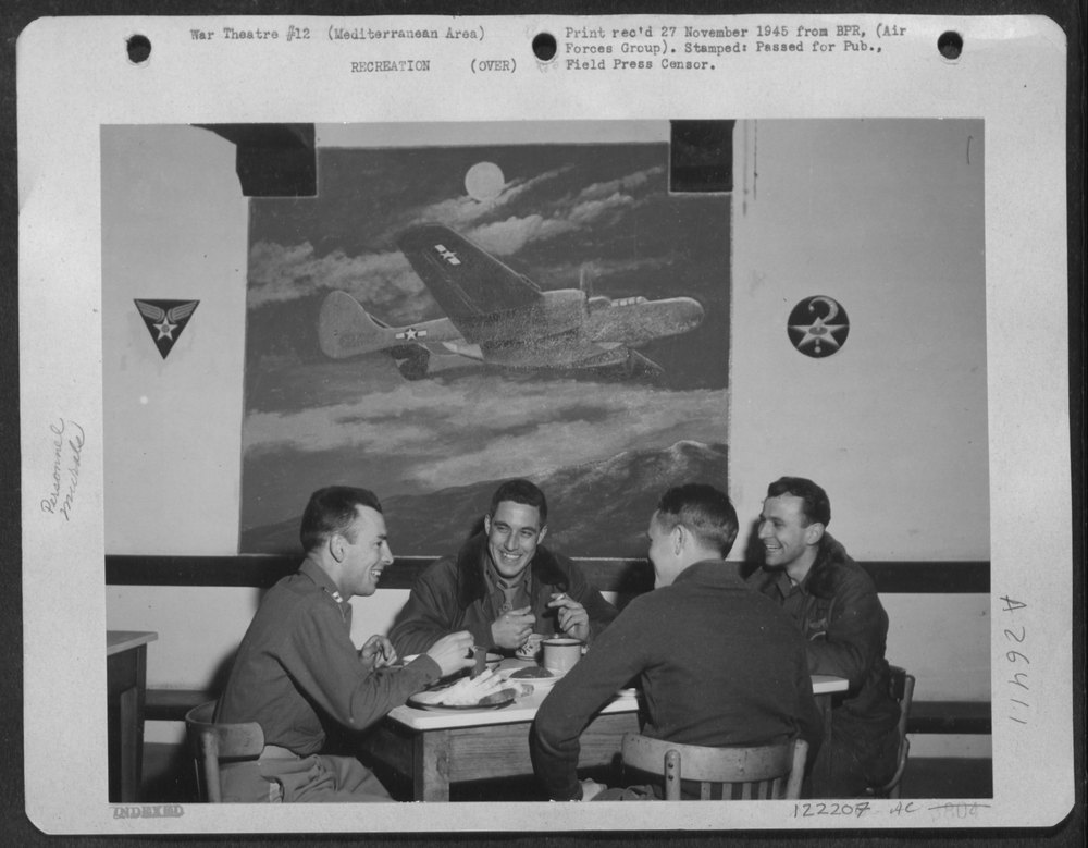 414th Night Fighter Squadron Officers At Chow