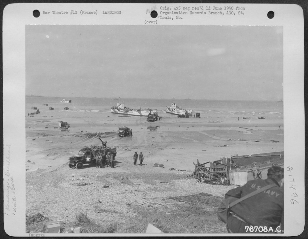 834th Engineer Aviation Battalion at Normandy Beach