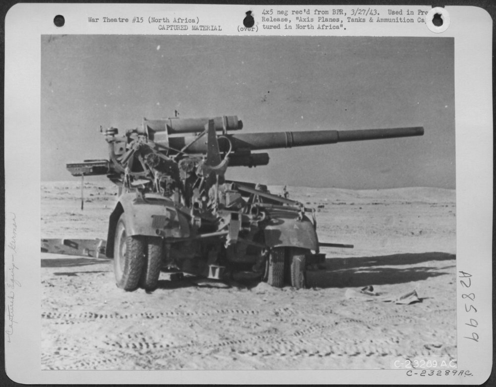 88 mm gun abandoned in desert
