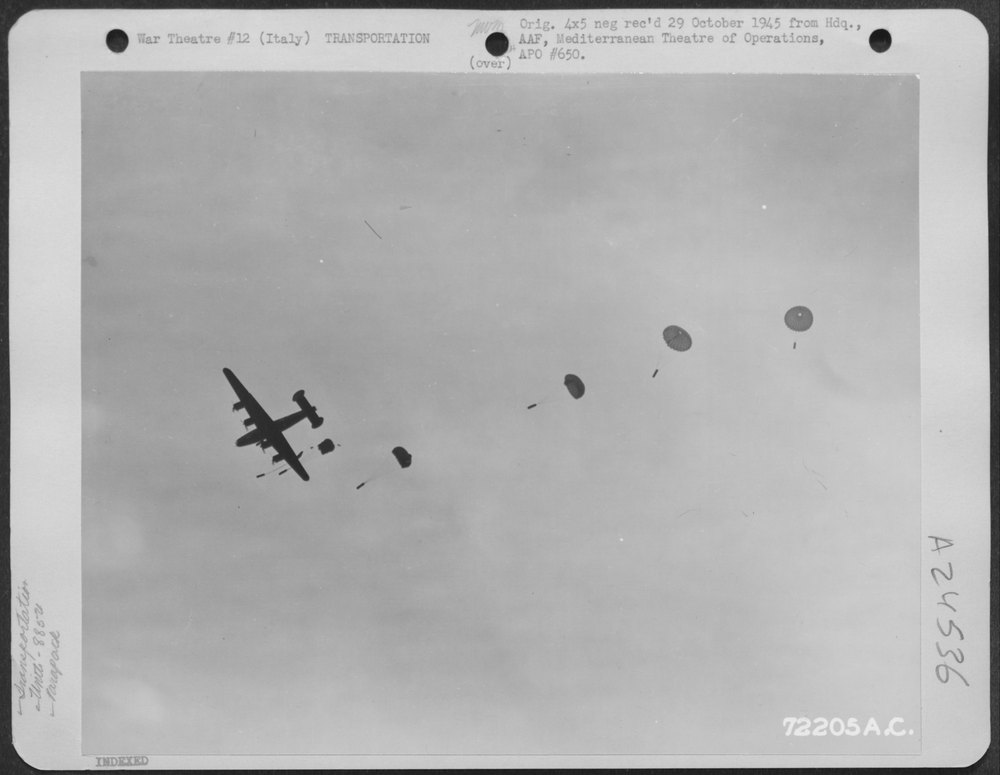885th Bomb Squadron supplying partisans