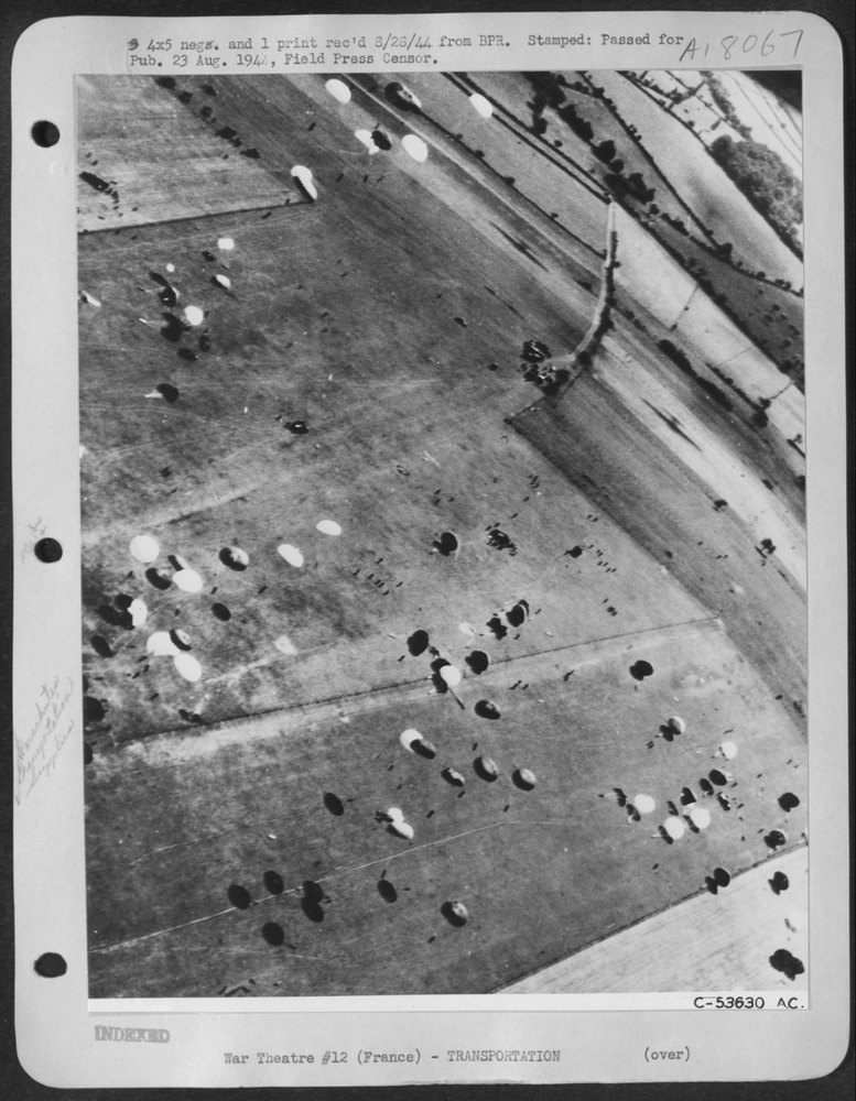 8th AAF Fortresses over French countryside