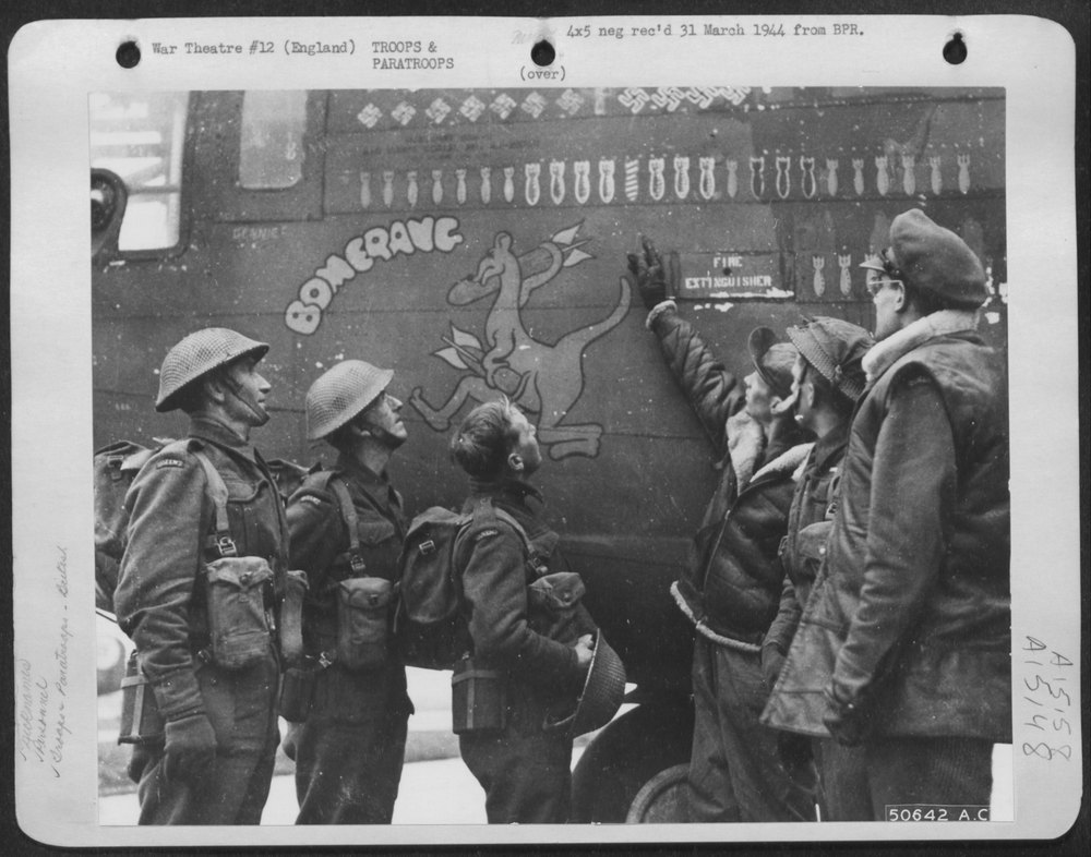 8th Army veterans with B-24 Bomerang