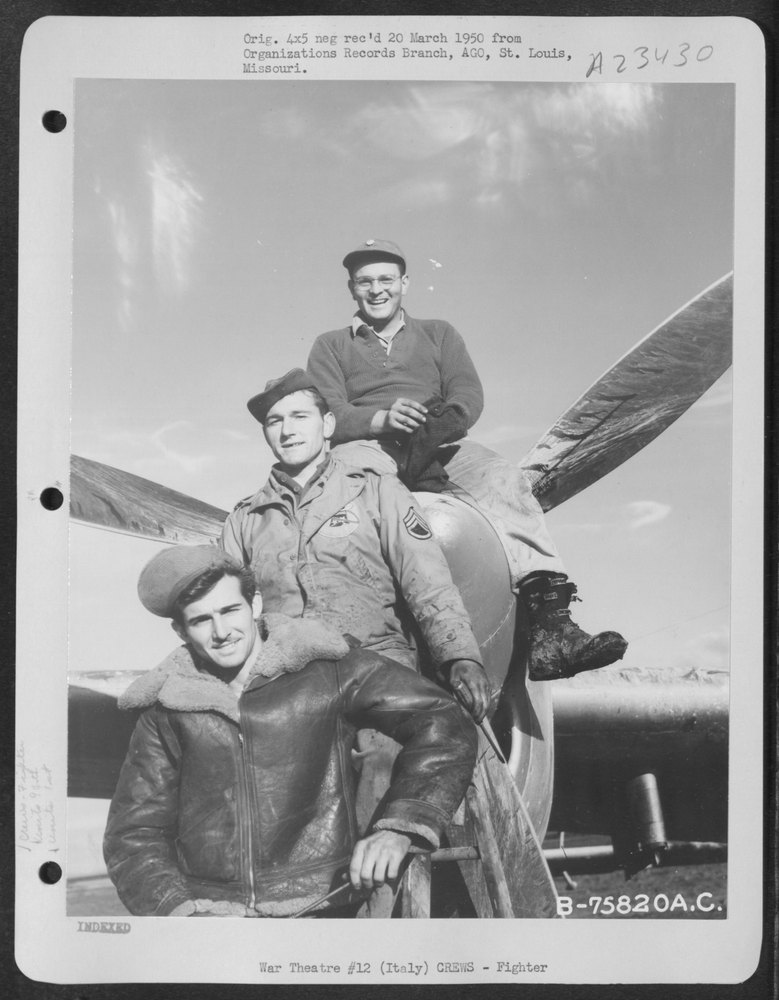 94th FS ground crew in Italy