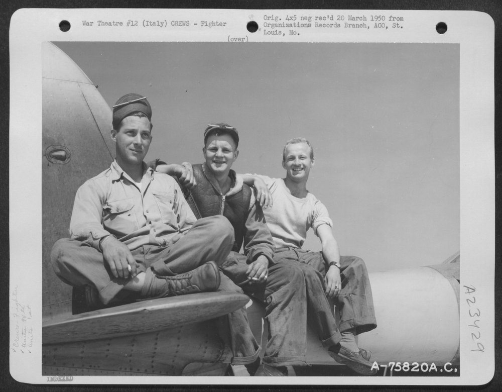 94th FS ground crew in Italy