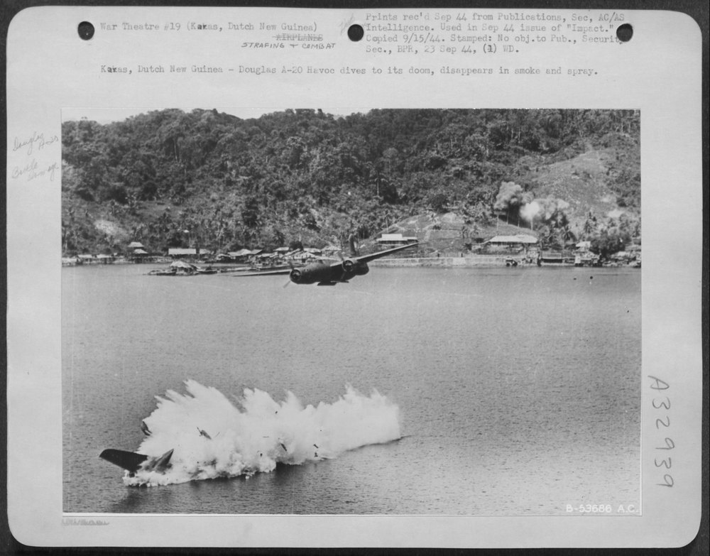 A-20 Havoc dives in Dutch New Guinea