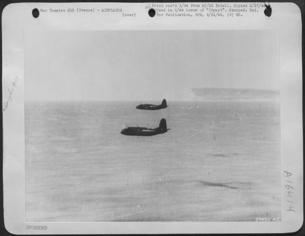 A-20 Havocs over English coast
