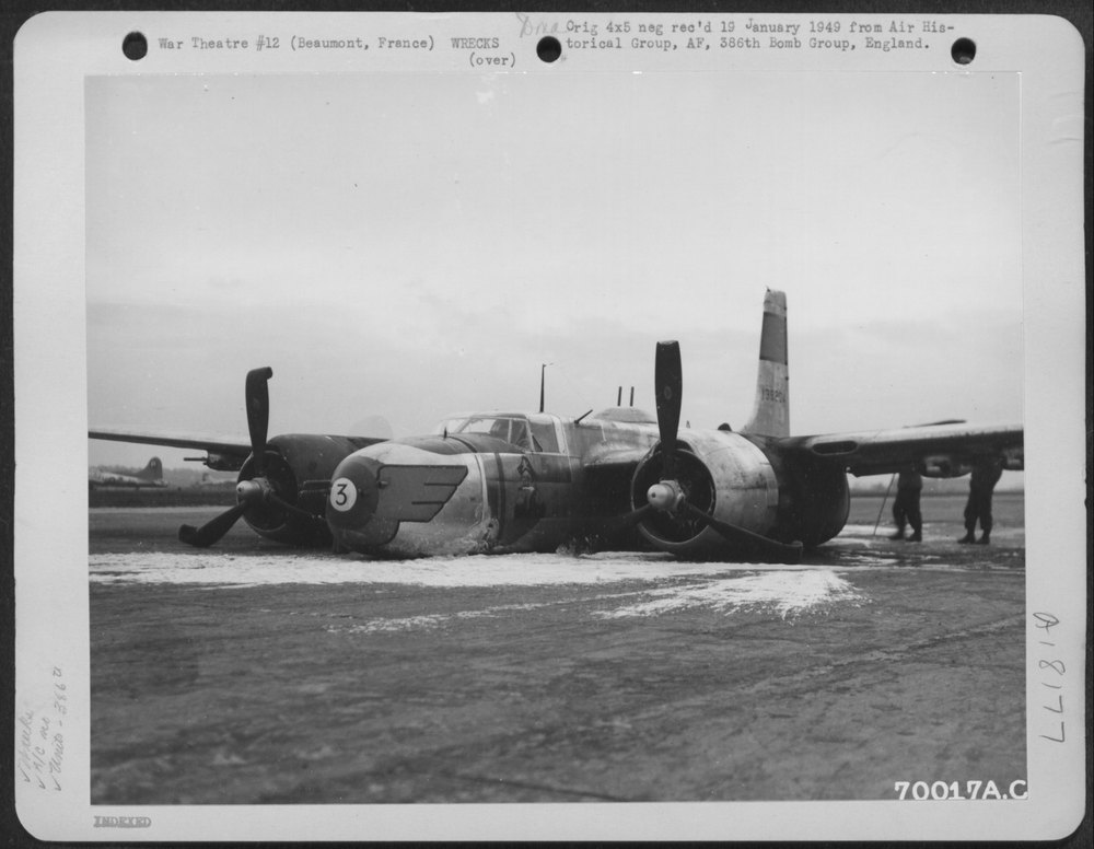 A-26 crash at Beaumont base