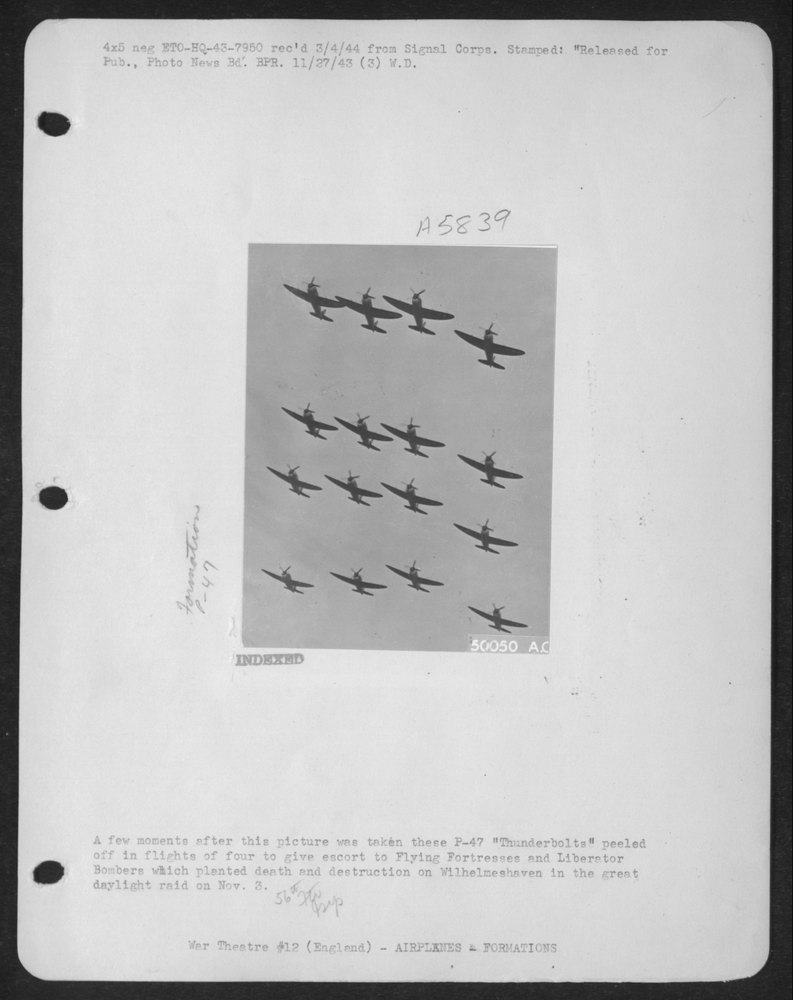 A few moments after this picture was taken these P-47 "Thunderbolts"