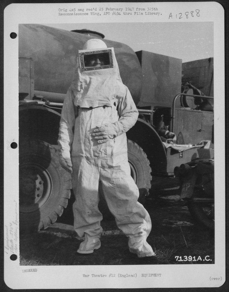 A Member of the 390th Bomb Group, Wearing His Fire-fighting Suit