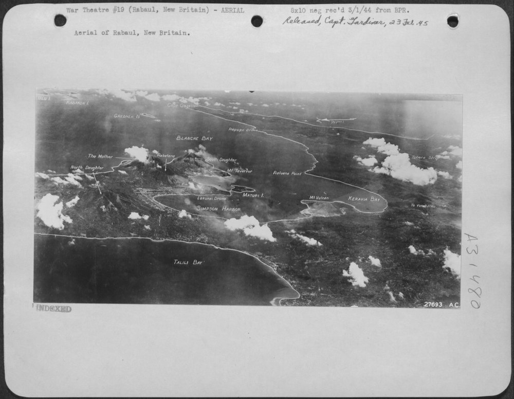 Aerial of Rabaul New Britain
