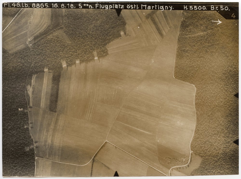 Aerial photograph of cleared field near Martigny