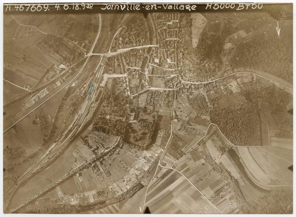 Aerial photograph of Joinville-en-Vallage railway station