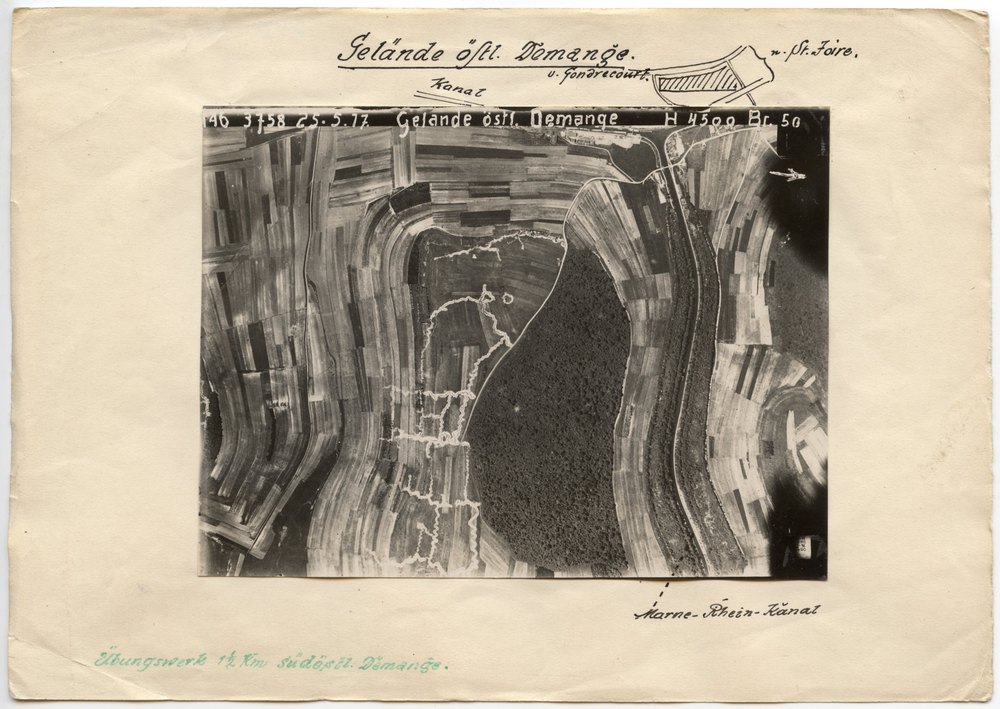 Aerial photograph of landscape near Démange