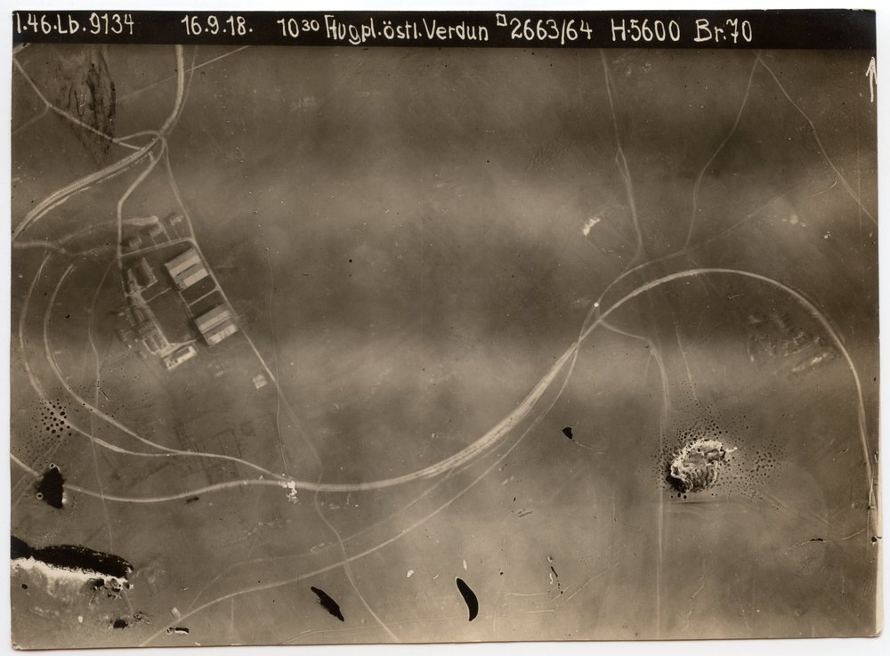 Aerial photograph of landscape near Verdun
