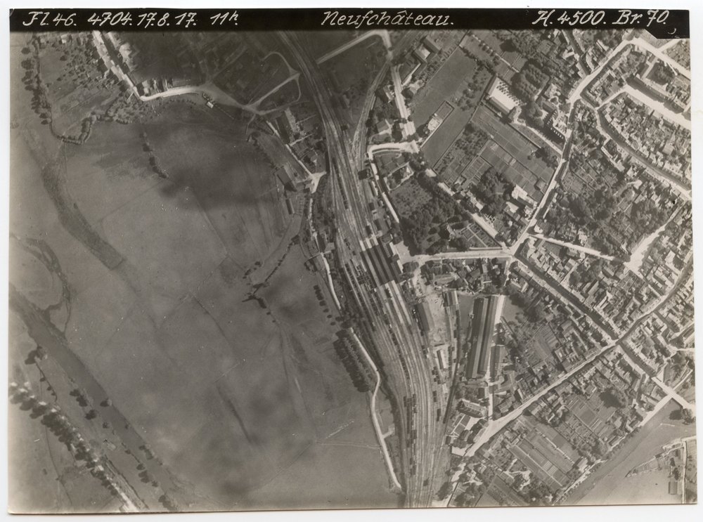 Aerial photograph of Neufchâteau railway yard