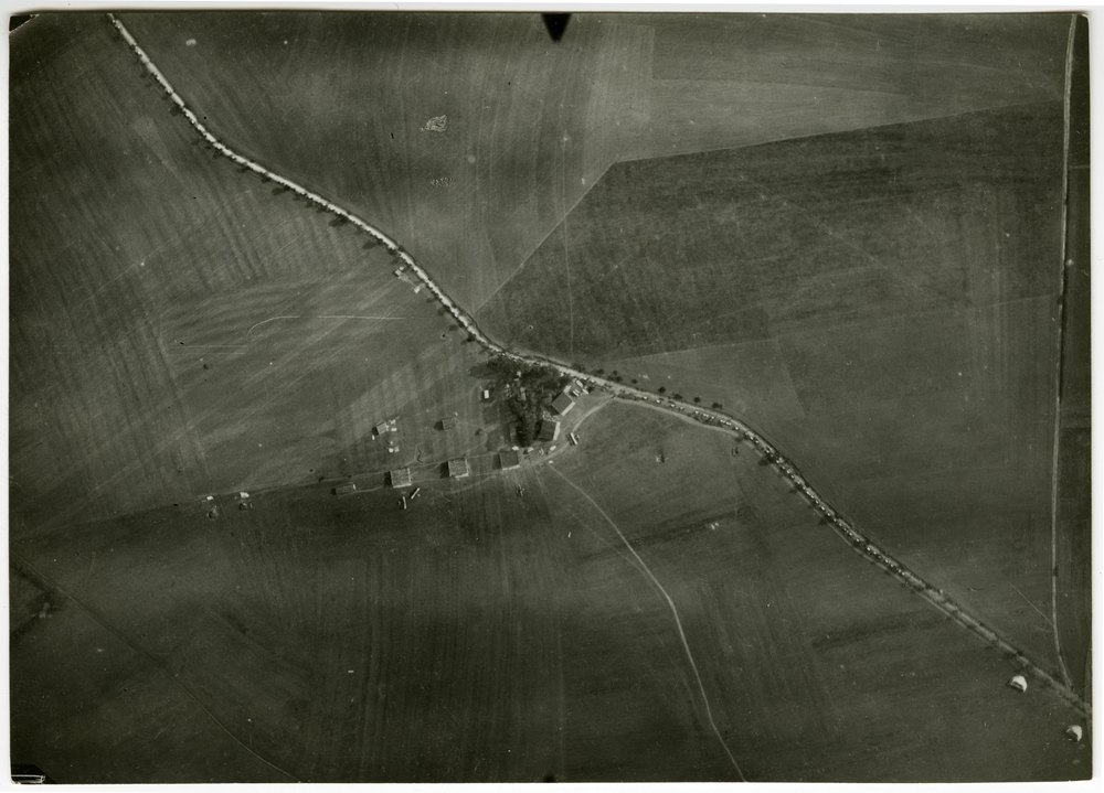 Aerial photograph of rural landscape in France