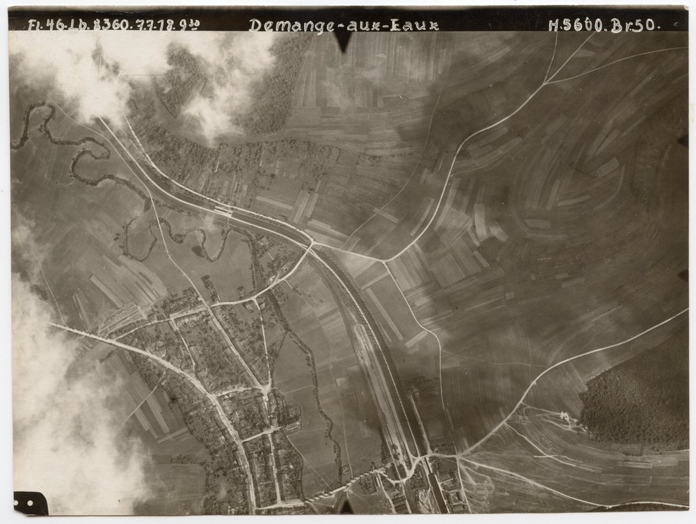 Aerial photograph of rural landscape in France