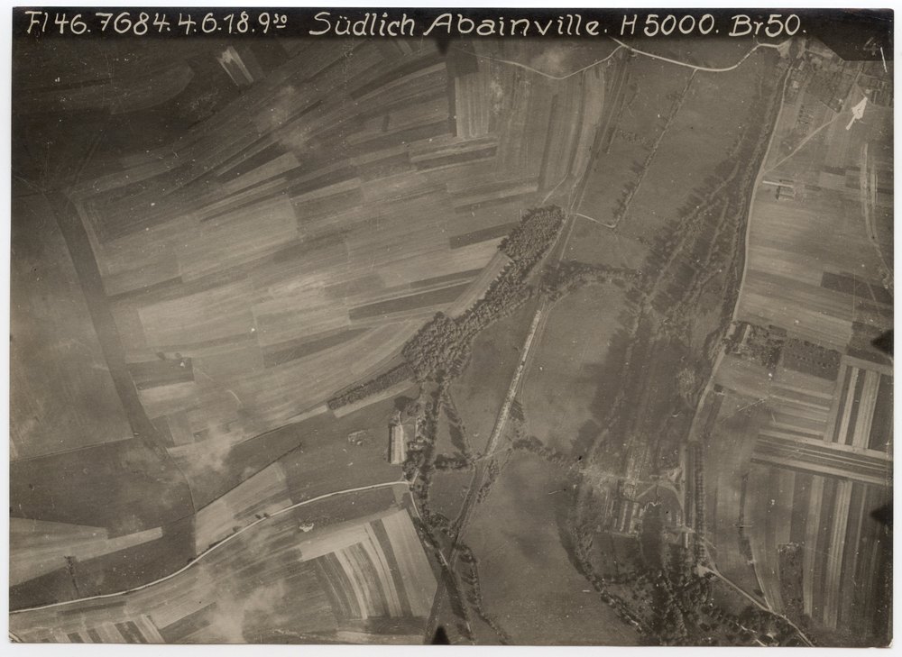 Aerial photograph of rural landscape near Abainville