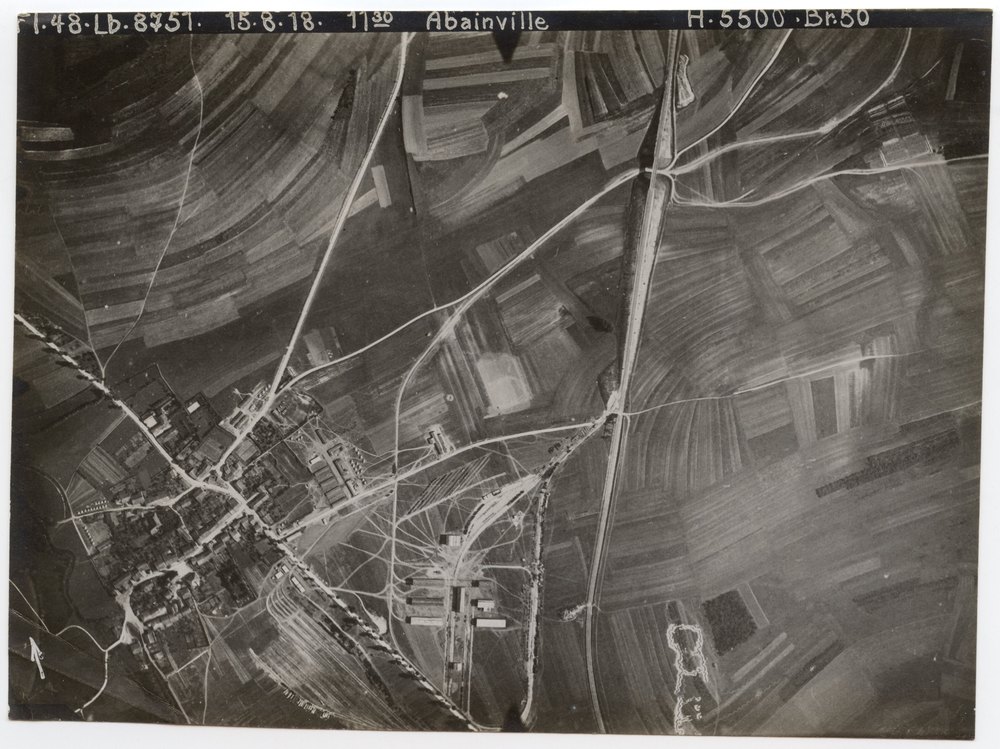 Aerial photograph of rural landscape near Abainville