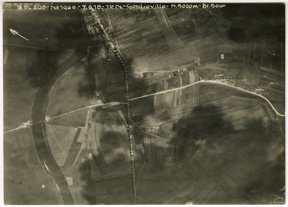 Aerial photograph of rural landscape near Gondreville
