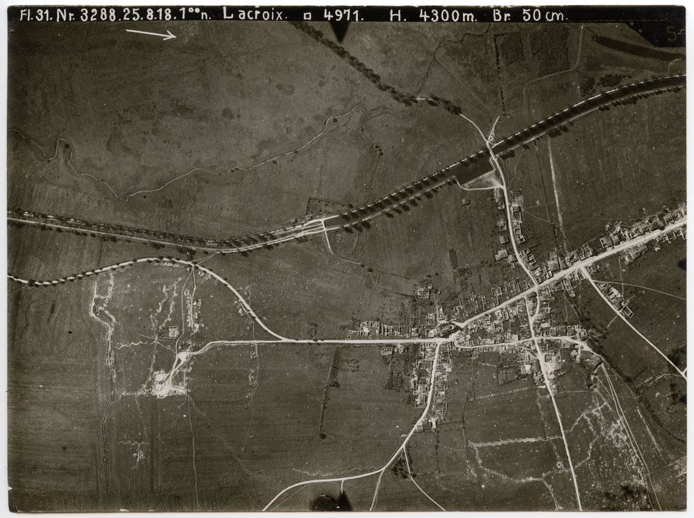 Aerial photograph of rural landscape near Lacroix