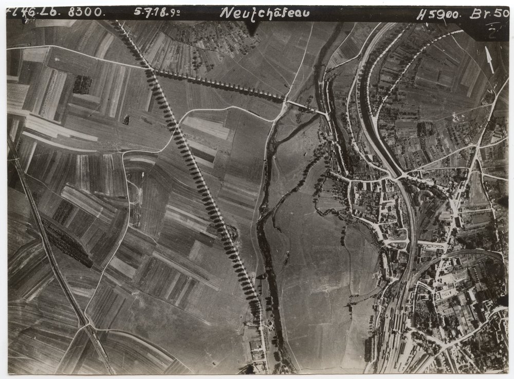Aerial photograph of rural landscape near Neutchâfeau