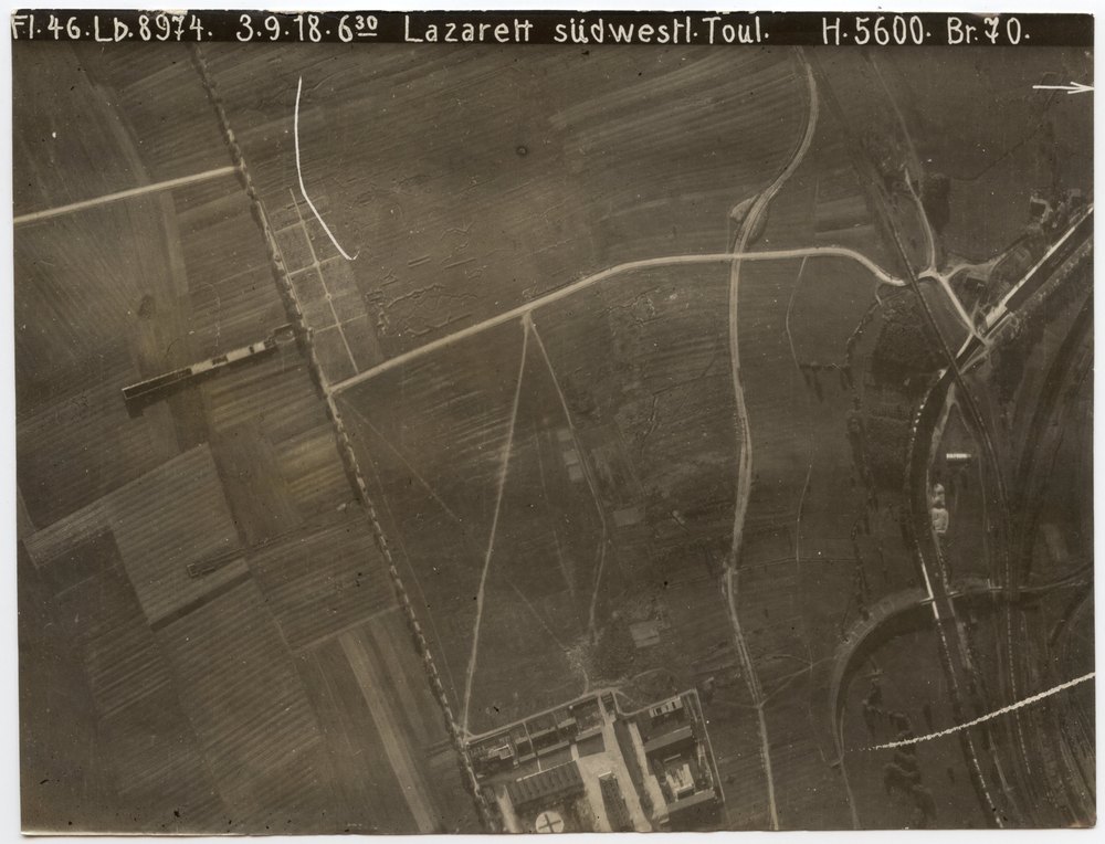 Aerial photograph of rural landscape near Toul
