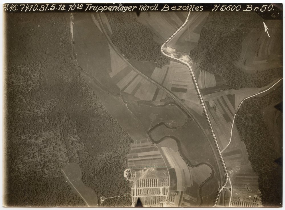 Aerial photograph of Truppenlager north of Bazoilles