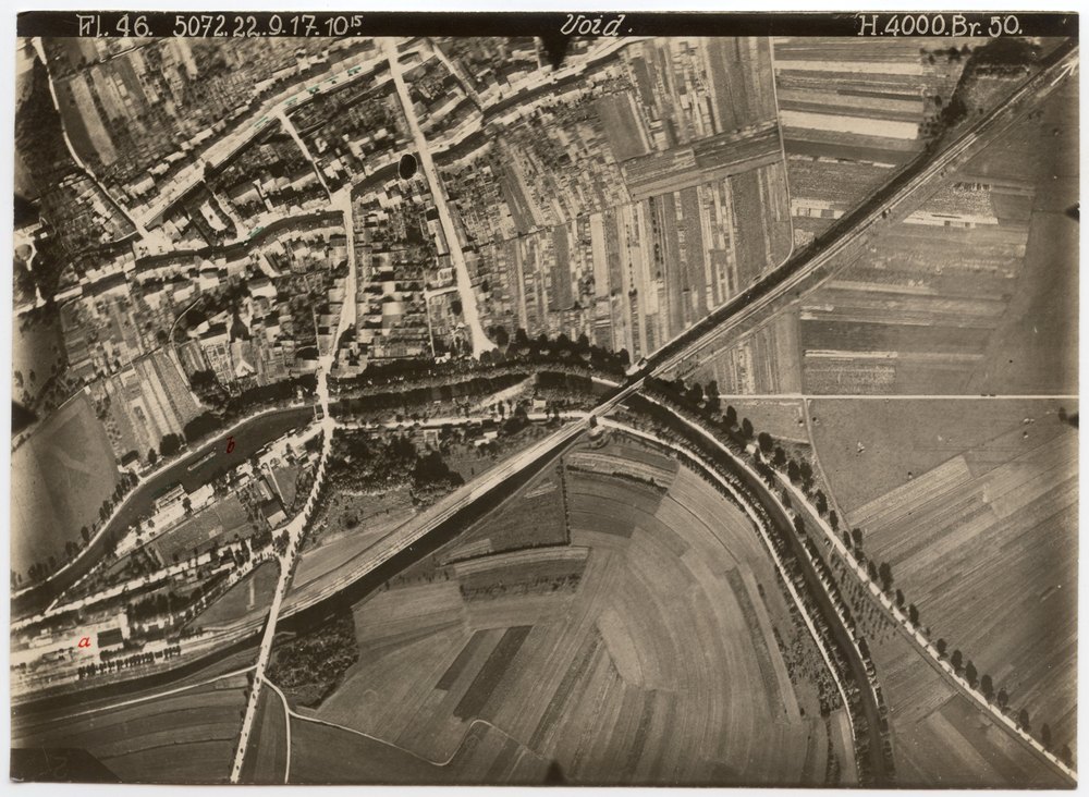 Aerial photograph of urban and rural landscape