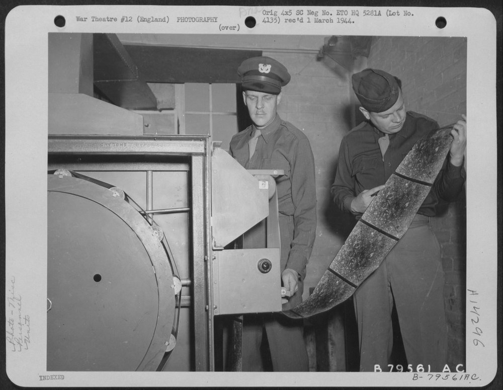 Aerial prints examined at Mount Farm