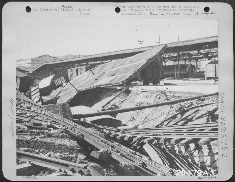 Air attack on Naples railroads