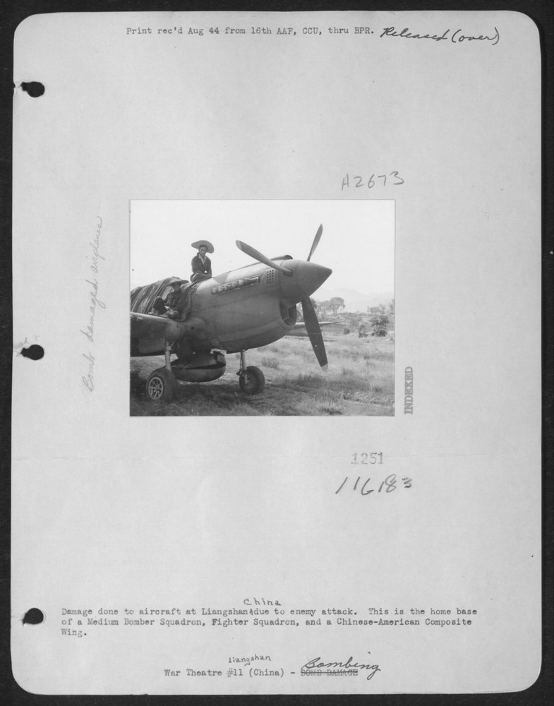 Aircraft damaged at Liangshan China