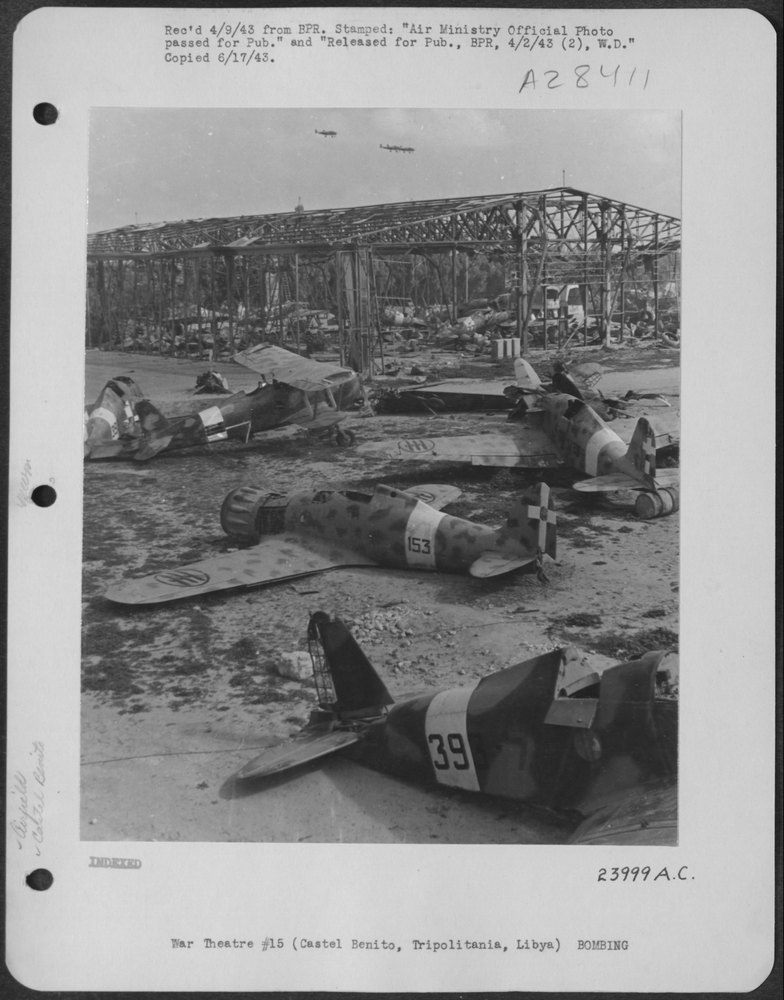 Aircraft over Castel Benito airfield