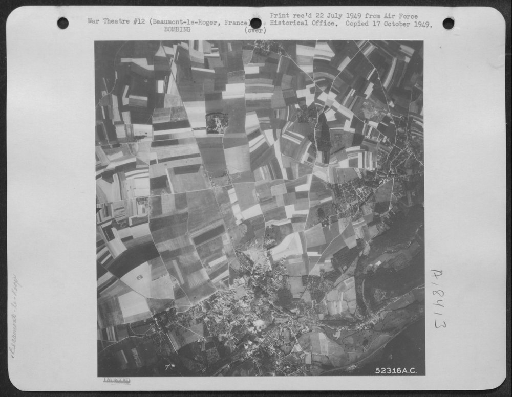 Airdrome at Beaumont-le-Roger under bombardment