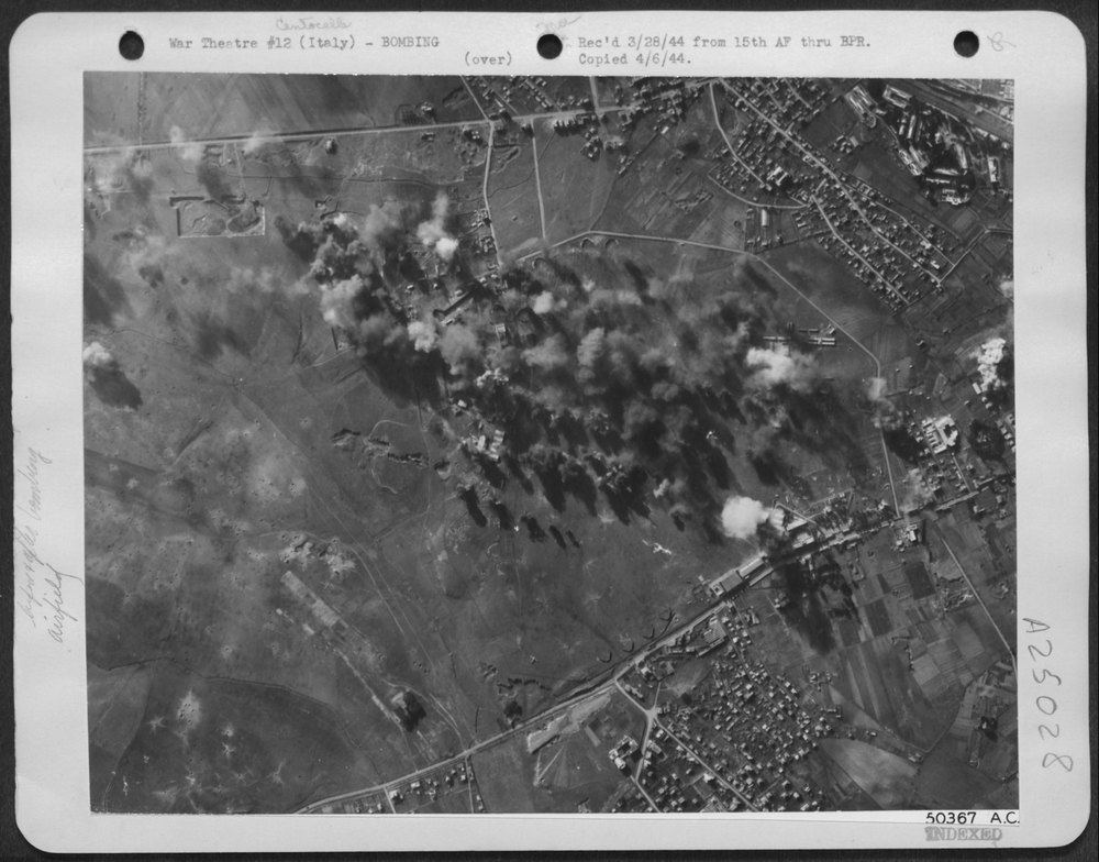 Airdrome at Centocelle bombed