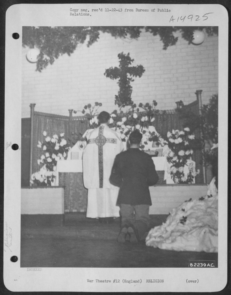 Airman at Christmas Mass England