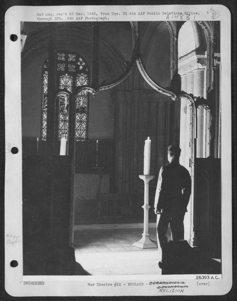 Airman in church near bomber base