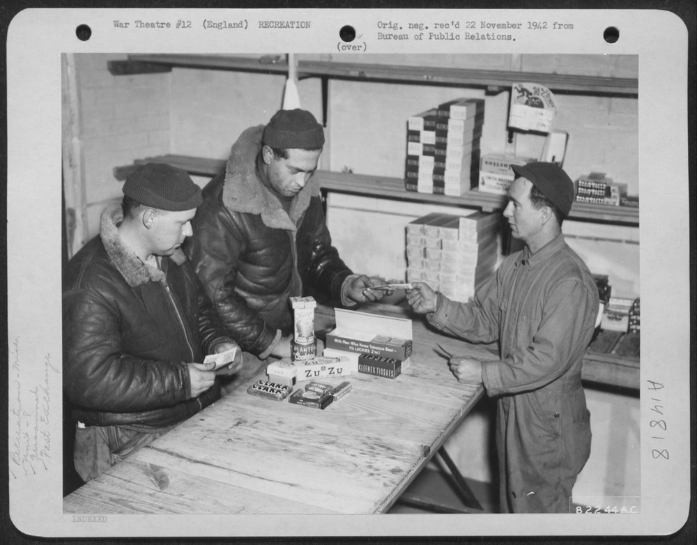 Airmen At Base Post Exchange In England