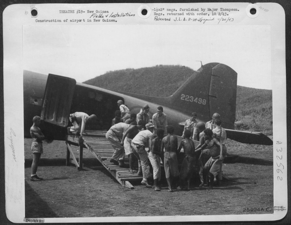 Airport construction in New Guinea
