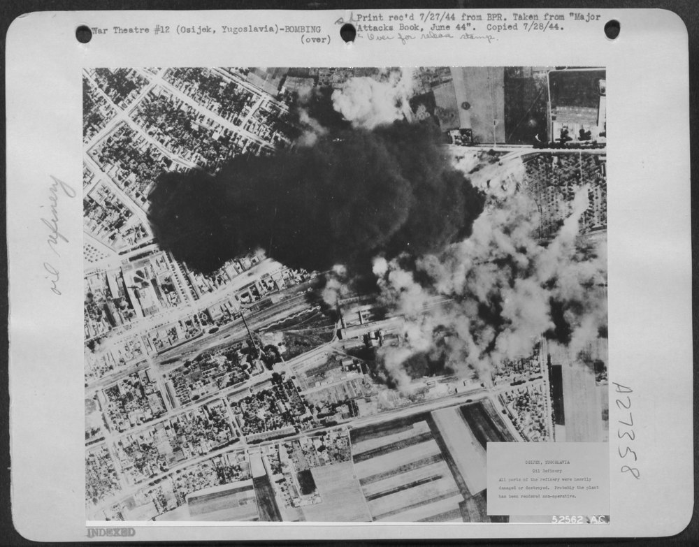 All parts of the refinery were heavily damaged or destroyed