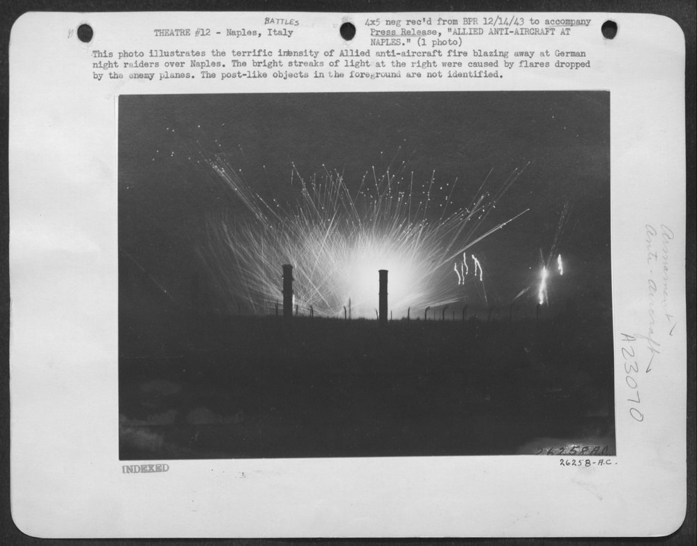 Allied Anti-Aircraft Guns Over Naples
